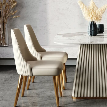 Дизайнерские Современные обеденные стулья из белой кожи в скандинавском стиле, роскошные стулья для гостиной со спинкой, Мебель для отдыха, Ясли для кормления