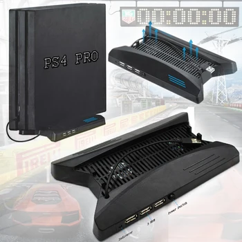 Вертикальная подставка для PS4 Pro, подставка для подставки, охлаждающие вентиляторы, кулер, USB-концентратор для консоли Playstation 4 Pro, аксессуары для дисплея, подставка для дисплея