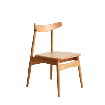 Обеденные стулья из массива дерева Со спинкой, Офисное кресло, мебель для гостиной, закругленные края и углы, современная простота