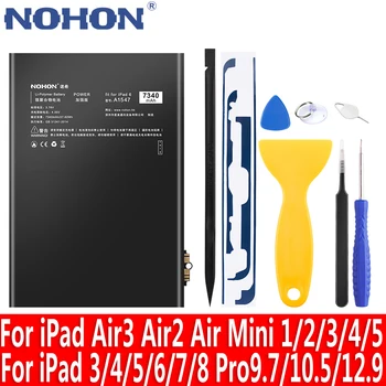 Аккумулятор NOHON Для iPad Air 1 2 3 Mini 4 5 6 7 8 Air2 Air3 Pro 9,7 10,5 12,9 дюймов Оригинальный Планшет Bateria A1458 A1460 A1673 Mini4