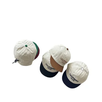 Корейский алфавит вышивка хлопок Бейсбол кепки Детские вещи новорожденных фотографии аксессуары ребенком бомбардировщик шляпы для мальчиков для девочек