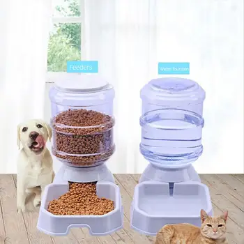 Автоматическая кормушка для домашних животных объемом 3,8 л, поилка для собак и кошек, миска для воды и корма большой емкости, Набор принадлежностей для домашних животных