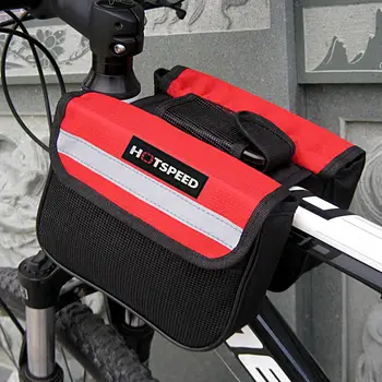 Передняя сумка для велосипеда, светоотражающий дизайн, велосипедная седельная сумка, большая вместительная сумка для велосипедного руля с боковым карманом для велосипеда