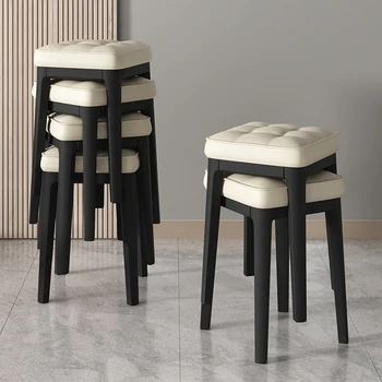 Бытовые обеденные стулья в скандинавском минималистичном современном складном стиле, легкие роскошные табуреты, стулья для гостиной, высокие табуреты, скамейка для обуви