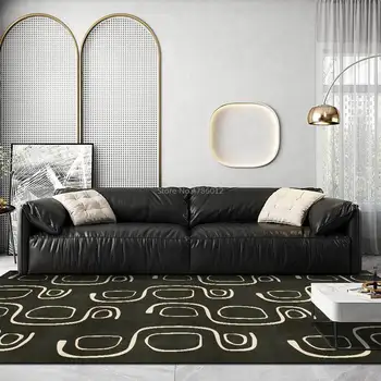 200X300 см современный минималистичный черно-белый абстрактные геометрические линии гостиная спальня прикроватный ковер напольный коврик на заказ