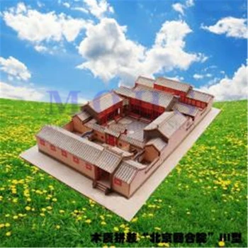 Китайская традиционная масштабная модель деревянного здания Courtyard Homemages III с лазерной резьбой Architectura Model Наборы строительных моделей DIY