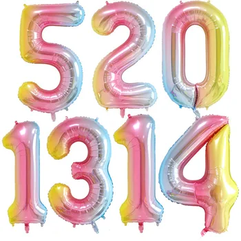 16/32-дюймовый воздушный шар с цифрами 1 2 3 4 5 Баллоны из гелиевой фольги с цифрами для детей и взрослых на День рождения, Свадебный декор, принадлежности для вечеринок