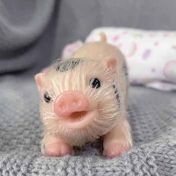 5 Дюймов Мягкая силиконовая новорожденная Свинья Кукла Реалистичная Свинья Детские Игрушки Реквизит для фотографий