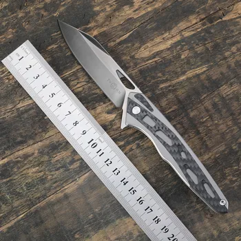 TTWOSUN M390 Стальной складной нож с лезвием из титана + ручка из углеродного волокна для кемпинга на открытом воздухе EDC Карманные инструментальные ножи TS327