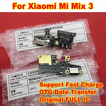 Оригинальный USB-порт для зарядки с полной интегральной схемой, плата для зарядки Xiaomi Mi Mix 3, док-станция MIX3, разъем для подключения микрофона, телефонная пластина, гибкий кабель