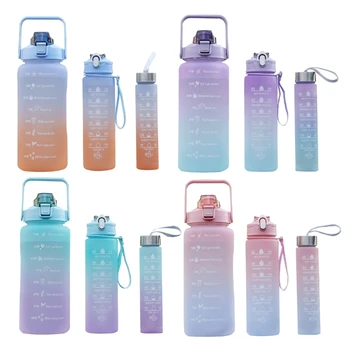 Бутылки для воды, мотивационная бутылка для питья, спортивная бутылка для воды с маркером, прямая поставка.