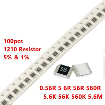 100 шт./лот SMD 1210 Резистор 1% 1/2 Вт Сопротивление 0R Ом 0.56R 5.6R 56R 560R 5.6K 56K 560K 5.6M