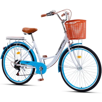 24/26-дюймовый велосипед из высокоуглеродистой стали, велосипед с регулируемой скоростью для женщин и подростков, пригородное транспортное средство