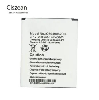 Ciszean 5x3,7 В 2000 мАч Сменный Литий-ионный Аккумулятор C604906200L Для BLU Studio Sport 4.5 S430U S430 батареи