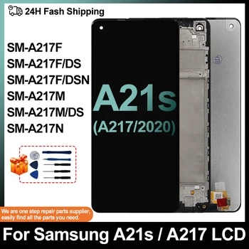 ЖК-дисплей Для Samsung Galaxy A21S SM-A217F/DS SM-A217F/DSN Замена экрана ЖК-дисплея Дигитайзер В сборе Запчасти SM-A217M/DS Дисплей