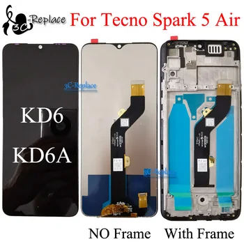 Высококачественный 7,0-дюймовый Черный Для Tecno Spark 5 Air KD6 KD6A ЖК-дисплей С Сенсорным Экраном Digitizer В Сборе Замена /С Рамкой
