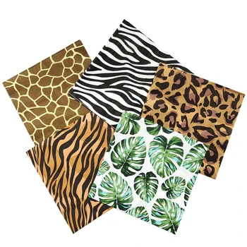 20шт животных джунглей, бумажные салфетки Салфетки полотенце тропических пальмовых листьев джунгли сафари день рождения украшения Гавайи поставки