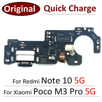 100% Оригинал Для Xiaomi Poco M3 Pro 5G/Redmi Note 10 5G USB Порт Для зарядки Разъем Док-станции Плата Для Зарядки Гибкий Кабель