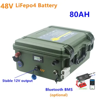 48V LiFePO4 Аккумулятор 80AH/60AH 48v 80ah 60ah lifepo4 аккумулятор 48v Литий-железо-фосфатный аккумулятор с зарядным устройством 10A для двигателя 36v