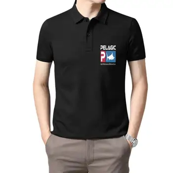 Рубашка Pelagic MenT, черная футболка, короткая хлопковая футболка, повседневная футболка с круглым вырезом и принтом из сукна