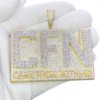 5A CZ, полностью покрытый льдом, мужская подвеска в стиле хип-хоп, золотой цвет, ожерелье CFN из ничего