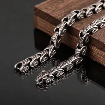 Ouroboros разной длины dragon link мужские ювелирные изделия в стиле панк из нержавеющей стали 316L способ ношения цепные ожерелья 1шт в деревянной коробке