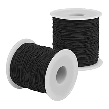 Эластичный шнур черного цвета, эластичный шнур 1,2 мм, всего 109 ярдов Для изготовления браслетов, ювелирных изделий, ожерелий, бисероплетения
