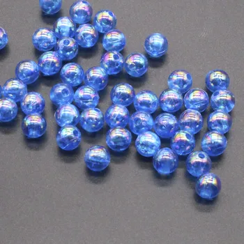 200шт 6 мм Синих Прозрачных AB Круглых Шариковых Прокладочных Бусин Для изготовления ювелирных изделий DIY Ювелирные Аксессуары