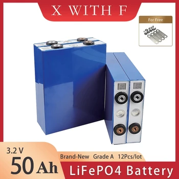 3,2 В 50Ah LiFePO4 Аккумуляторная Батарея 12 шт. Фирменная Новинка 100% Полная Емкость Перезаряжаемые Глубокий Цикл Литий-Ионный Солнечный Мощность Банк