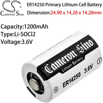 Cameron Sino ER14250 Основная Литиевая Аккумуляторная батарея 1200 мАч Li-SOCl2 3,6 В 24,90x14,20x14,20 мм Многоцелевой Аккумулятор