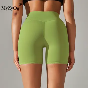 MyZyQg, летние новые однотонные шорты для йоги, двухсторонние ворсистые, с высокой талией, эластичные спортивные трехточечные брюки для фитнеса