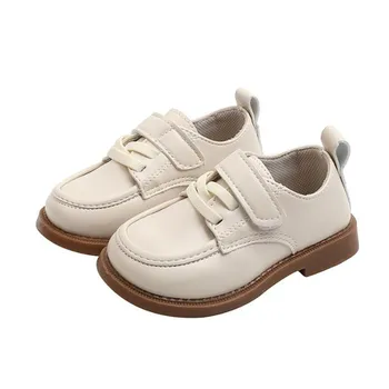 Кожаная обувь для мальчиков Soft Performance 2023 Весна и осень Новые Мягкие лоферы в британском стиле черного цвета для детской формы
