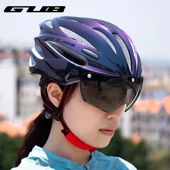 GUB K80 plus Велосипедный Шлем с Козырьком, Магнитные Очки, Цельнолитые 58-62 см для MTB Дорожного Велосипеда, Велосипедный Шлем для мужчин и женщин
