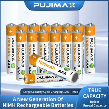 PUJIMAX 16 шт 1,2 В 1100 мАч AAA Ni-MH Аккумуляторная Батарея для Клавиатуры Игрушечного Автомобиля Электронные Весы Безопасны В использовании И Не протекают