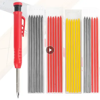 Инженерный карандаш для плотников Креативный регулируемый 3 цвета для заправки глубоких отверстий Профессиональные аксессуары Инструменты механический карандаш