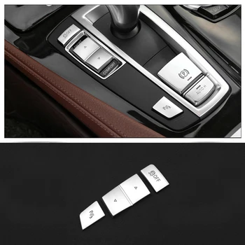 Для BMW 5 6 7 Серии F10 F18 GT F07 2011 2012-2017 3 шт. ABS Хромированный Автомобильный Ручной Тормоз Панель Переключения Передач Левая Боковая Кнопка Крышка Наклейка