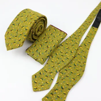 Мужской хлопчатобумажный дизайнерский Узкий Карманный платок в цветочную полоску, квадратный Носовой платок с бабочкой, галстук-бабочка, Набор галстуков, три штуки, Много