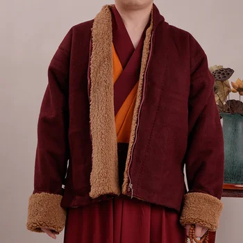 Одежда монаха-ламы зимнее пальто Донгбо Плюшевое теплое пальто одежда тибетского монаха одежда тибетского буддийского мага-монаха