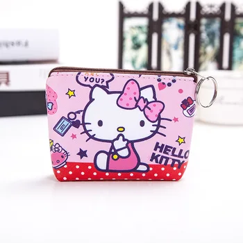 sanrio hello kitty 2021, новый милый мультяшный кошелек для монет, детская сумка для закусок, PU сумка для хранения, держатель для карт