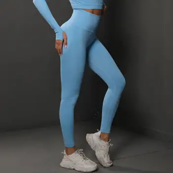 Популярные женские брюки для йоги Сексуальные женские леггинсы для фитнеса Эластичная одежда для фитнеса Спортивные брюки с эластичным поясом Леггинсы
