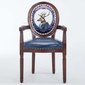 Американские обеденные стулья в стиле ретро, креативное кресло со спинкой из массива дерева, Домашний Новый Китайский обеденный стул для переговоров, мебель для гостиной