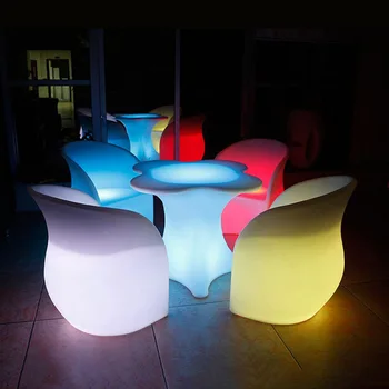 Перезаряжаемый светодиодный набор для стульев и столов со спинкой и водонепроницаемым пультом дистанционного управления IP54, изменяющий цвет RGB для сада, патио, парка.
