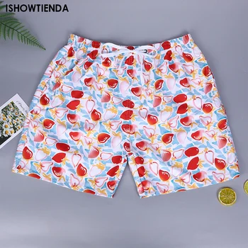 Мужские спортивные штаны 2023 Летние Большие Короткие повседневные шорты с цветочным принтом в стиле Харадзюку, мужские Свободные Мужские Гавайские пляжные шорты,