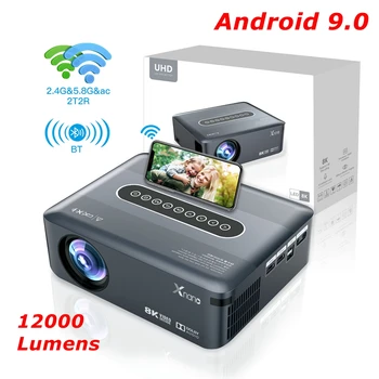 Xnano X1 4K Проектор 8K Декодирование Full HD 1920x1080P LCD Smart Android 9,0 TV Box Двойной Wifi BT Видео LED Домашний Кинотеатр