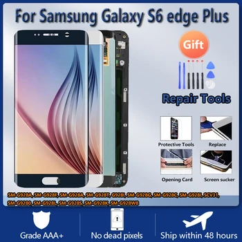 Выгорание в тенях для Samsung Galaxy S6 edge plus ЖК-дисплей с рамкой G928F G928T Сенсорный дисплей 5,7 дюйма в сборе OLED
