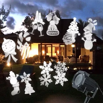 10 Моделей Рождественский Лазерный Проектор в виде Снежинок Navidad Exte LED Disco Lights Home Garden Star Light Украшение помещения 110-240 В