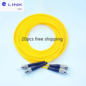 20шт оптоволоконный патч-корд ST-FC дуплексный однорежимный 3,0 мм желтый кабель 1 2 3 4 5 Mtr оптоволоконная перемычка G652D бесплатная доставка ELINK