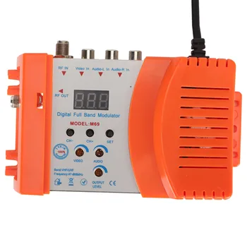 Поддержка AV-RF Модулятора VHF UHF PAL NTSC TV Link Модулятор с Цифровым Дисплеем для Телеприставок 90-240 В